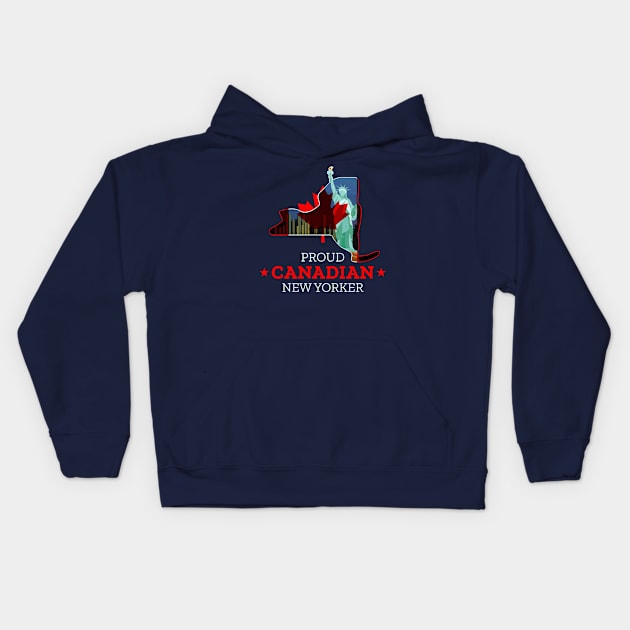 Proud Canadian New Yorker - New York State Kids Hoodie by Family Heritage Gifts